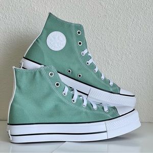 Converse Lift Platform Hi Top Sage Green Chuck Taylor All Star Sneakers